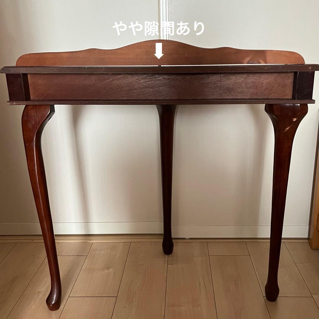 コンソールテーブル　引き出し付き　猫脚　ハーフムーン　半円　花台　アンティーク