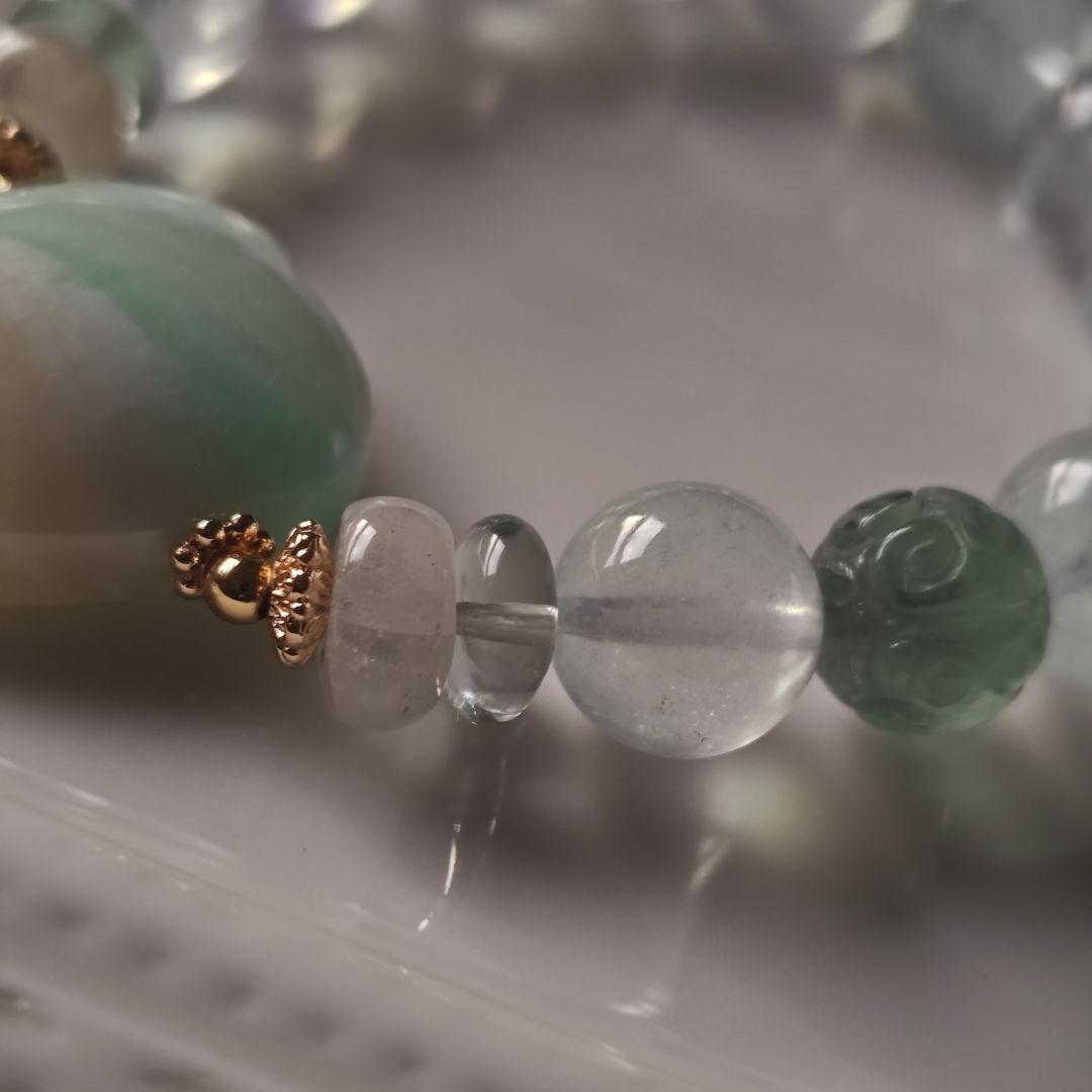 専用です♡新作♡バイカラーサーペンティン♡ふんわりグリーンアクアマリン、フローラ