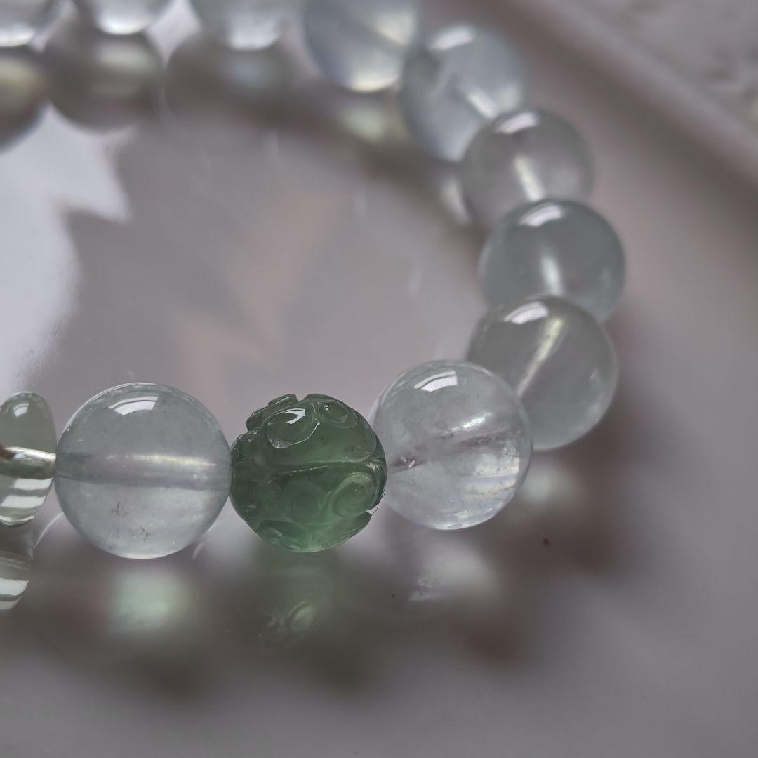 専用です♡新作♡バイカラーサーペンティン♡ふんわりグリーンアクアマリン、フローラ