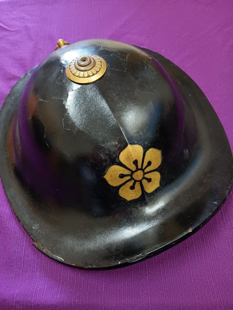 江戸時代中期〜幕末期頃上級武家時代本歌八幡座付桔梗御家紋入大名陣笠当時物難有り品