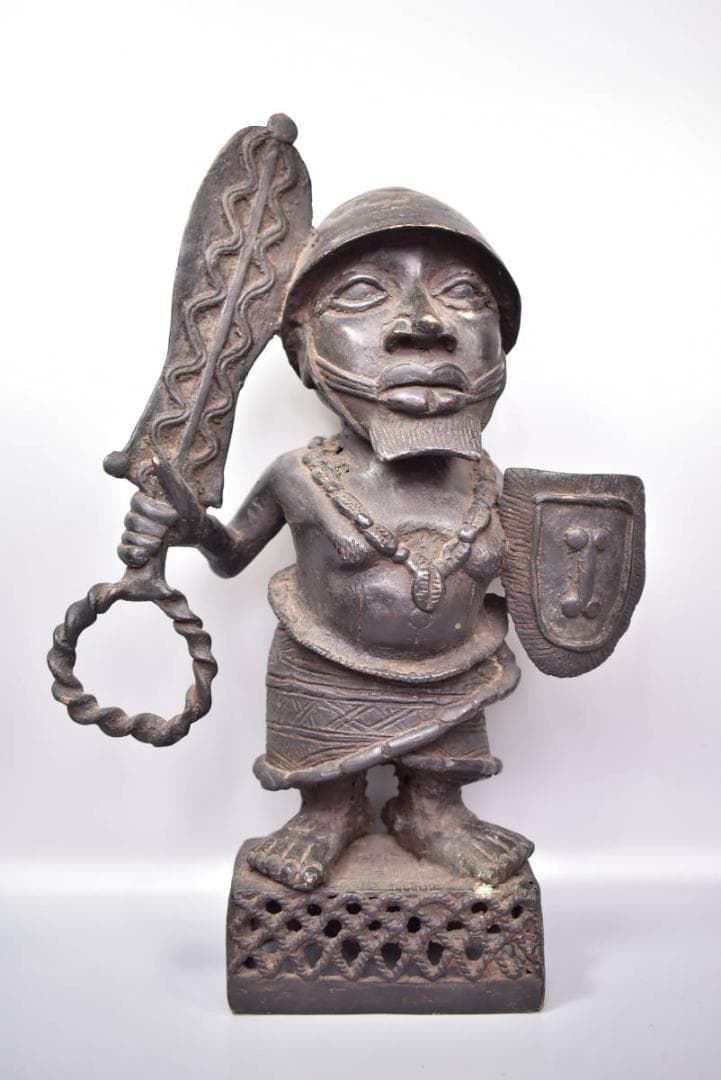 アンティーク ベニン王国 ベニン共和国 エド アフリカ 古い ブロンズ像