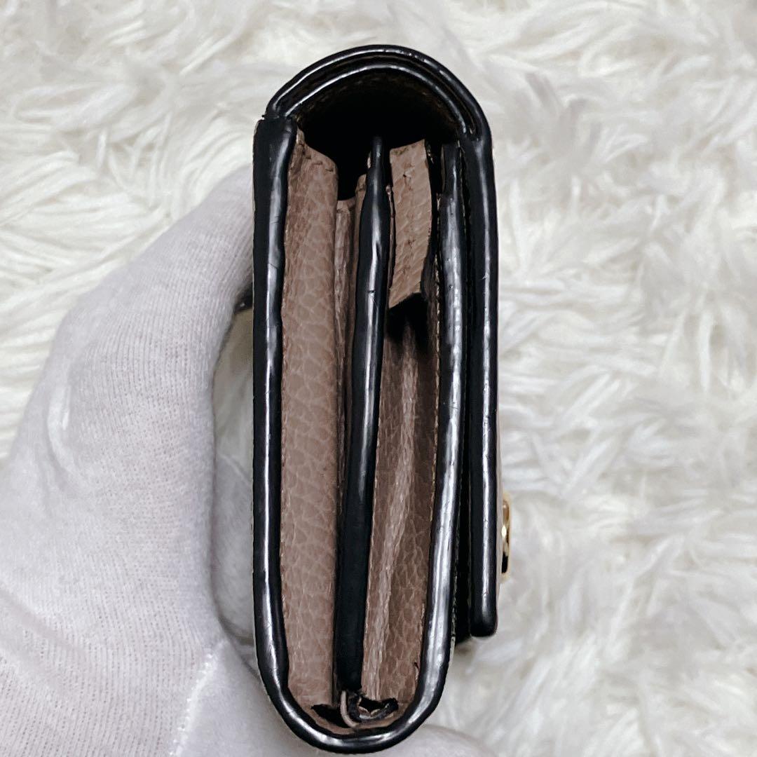 美品 GUCCI 財布 ピンク GGマーモント二つ折り スプリーム バイカラー