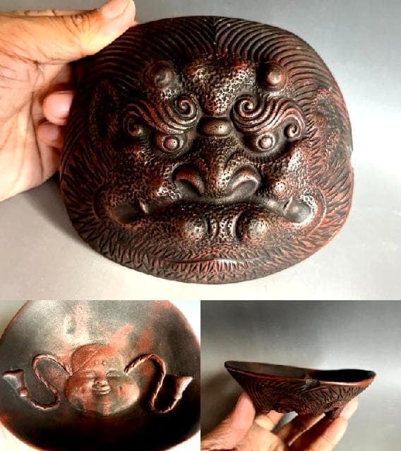 盃■覗きお福と裏鬼 酒器 酒杯 皿 平鉢 飾皿 古美術 時代物 骨董品■