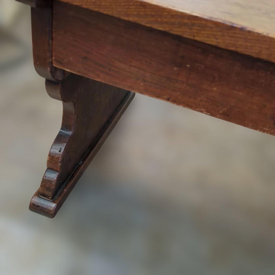 骨董 文机 机 テーブル 木製 引き出し 飾り台　金具 机 台 レトロ