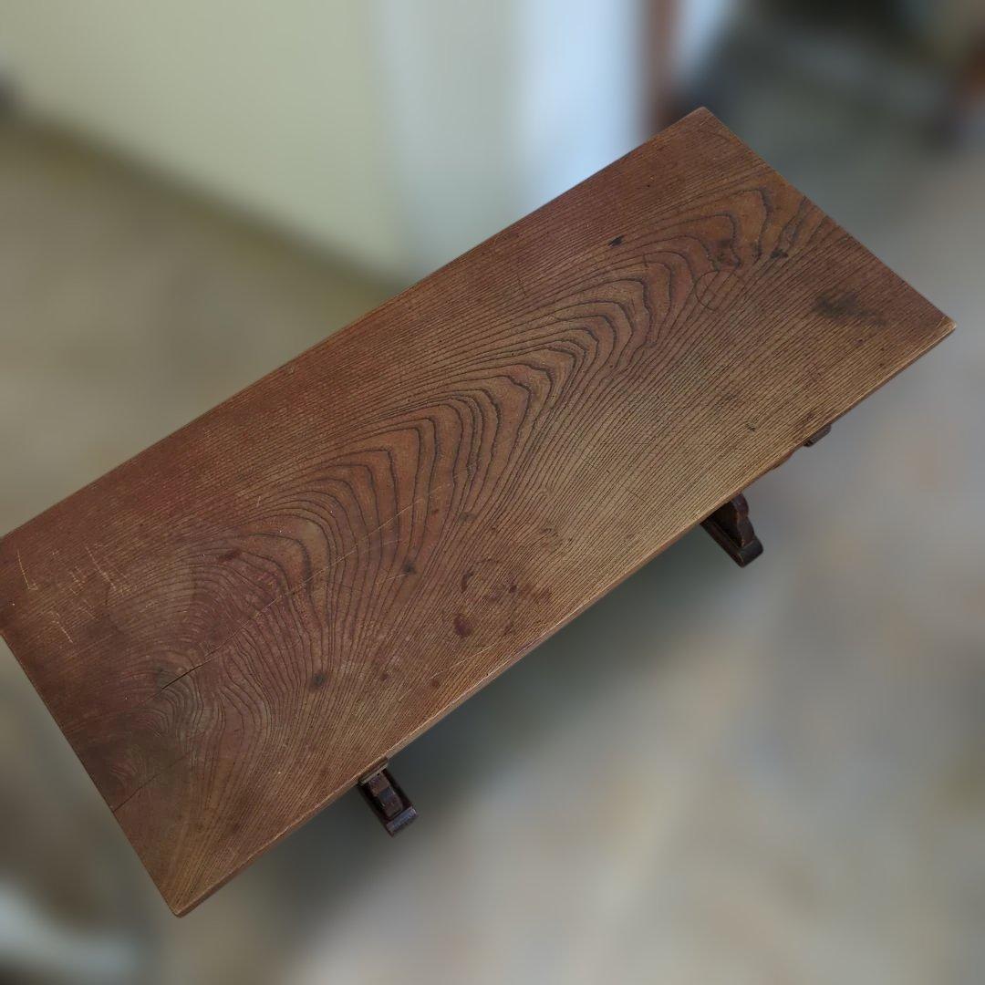 骨董 文机 机 テーブル 木製 引き出し 飾り台　金具 机 台 レトロ