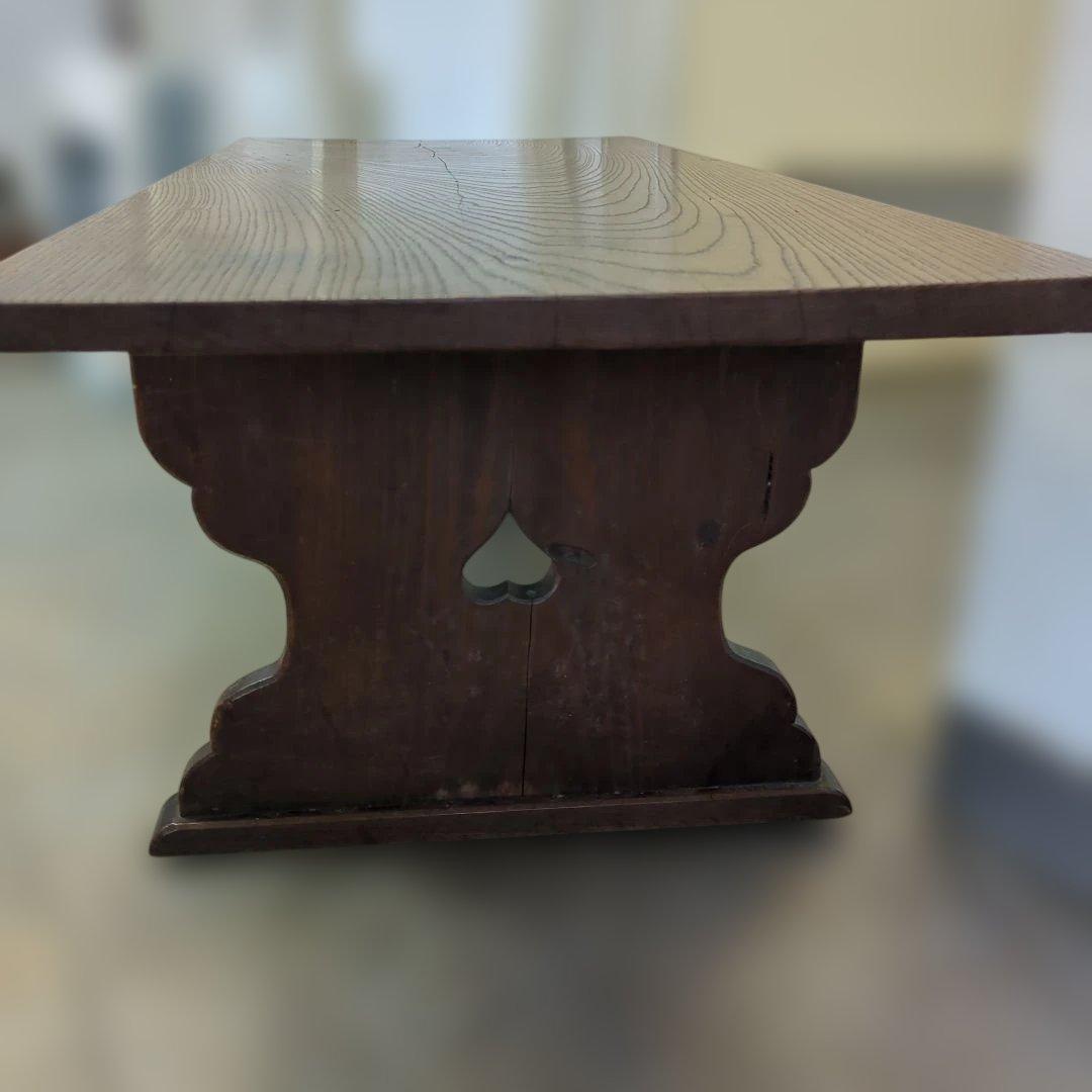 骨董 文机 机 テーブル 木製 引き出し 飾り台　金具 机 台 レトロ