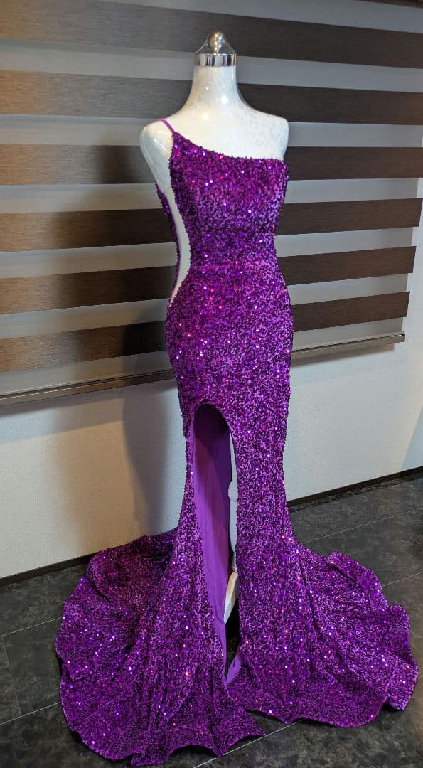専用★ コンテストドレス マーメイド/パーティ/スパンコール 紫