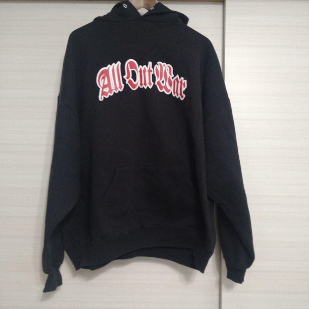 XL●All Out War パーカー 黒●JERZEES バンド フーディ