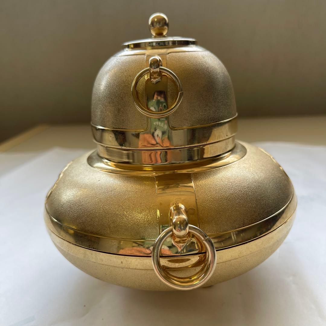 黃金茶釜 24KGP 香炉 銅鋳造インテリア　コレクション