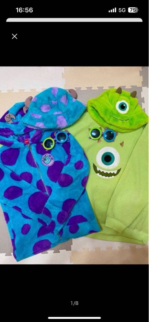 ディズニー モンスターズインク トイストーリー 着ぐるみ サリー マイク セット