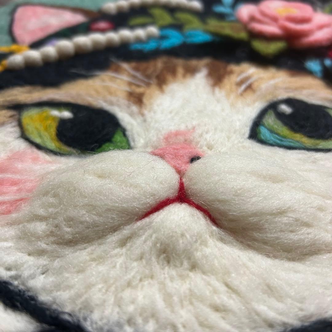 【レア❤️】ショルダータイプ　羊毛立体フェルトバッグ　ハンドメイド　猫バッグ　A4