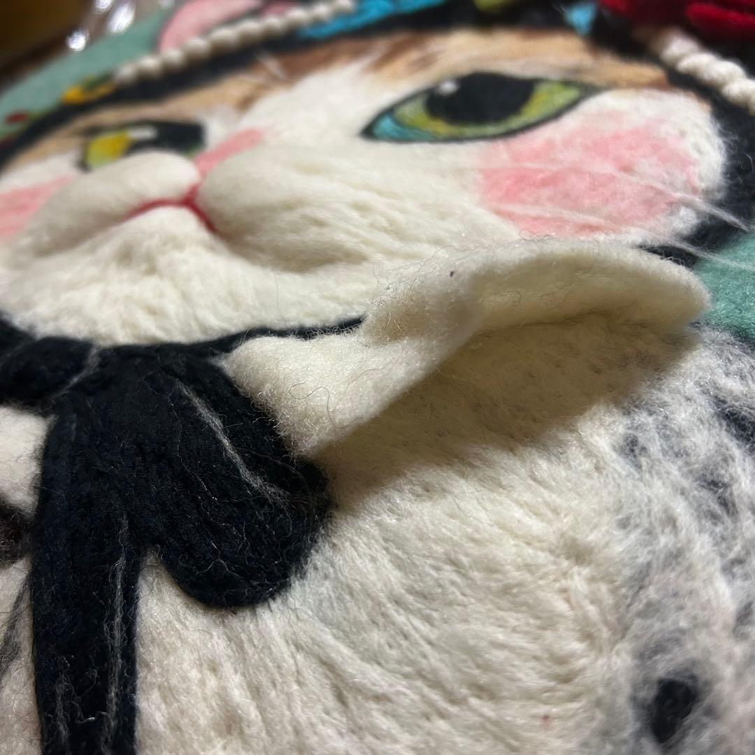 【レア❤️】ショルダータイプ　羊毛立体フェルトバッグ　ハンドメイド　猫バッグ　A4