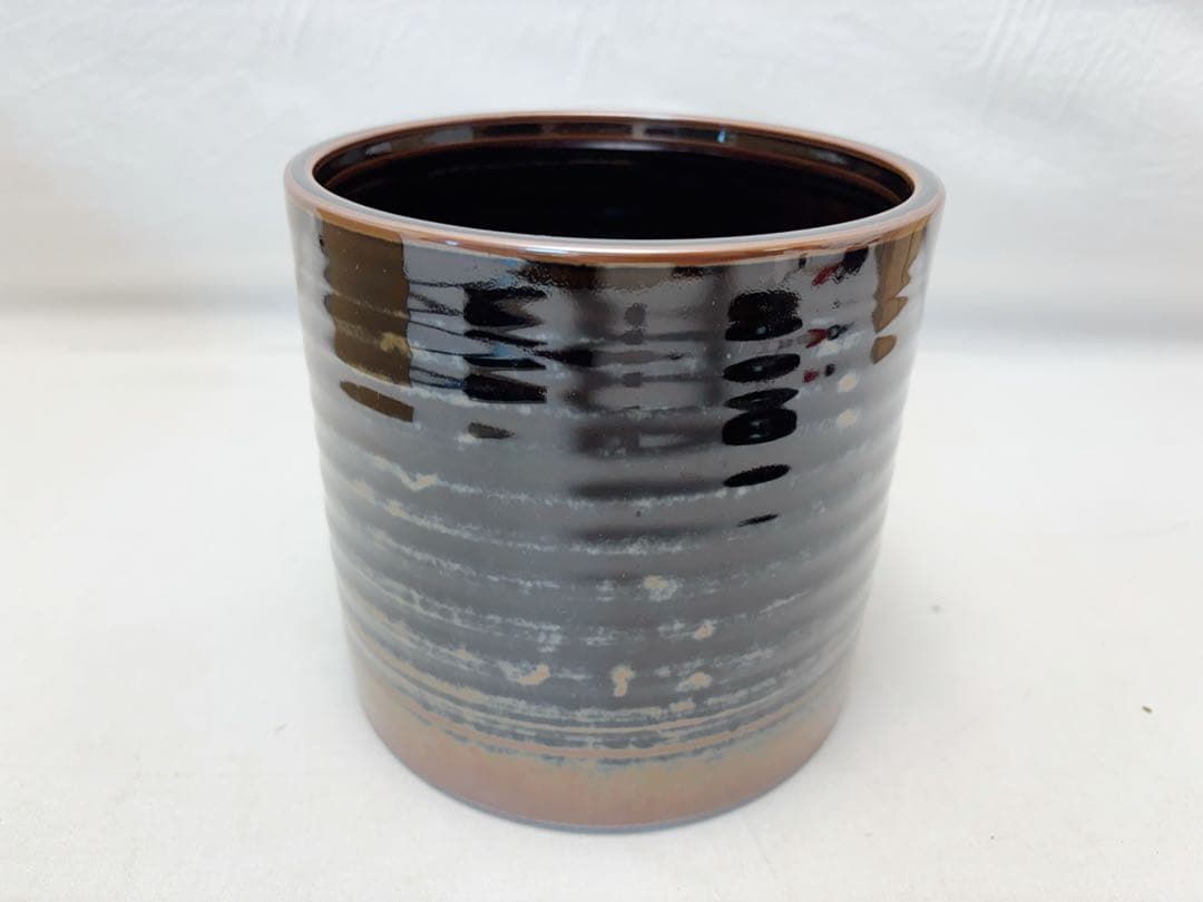 未使用 茶道具 加藤 陶芳作 古瀬戸 一重口 水指 陶印 共箱 外段ボール箱入