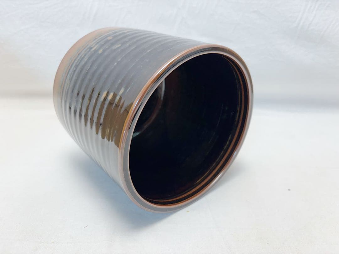 未使用 茶道具 加藤 陶芳作 古瀬戸 一重口 水指 陶印 共箱 外段ボール箱入