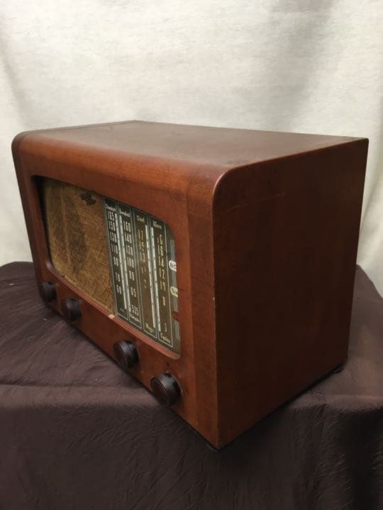 古いラジオ　昭和レトロ　木製ケース