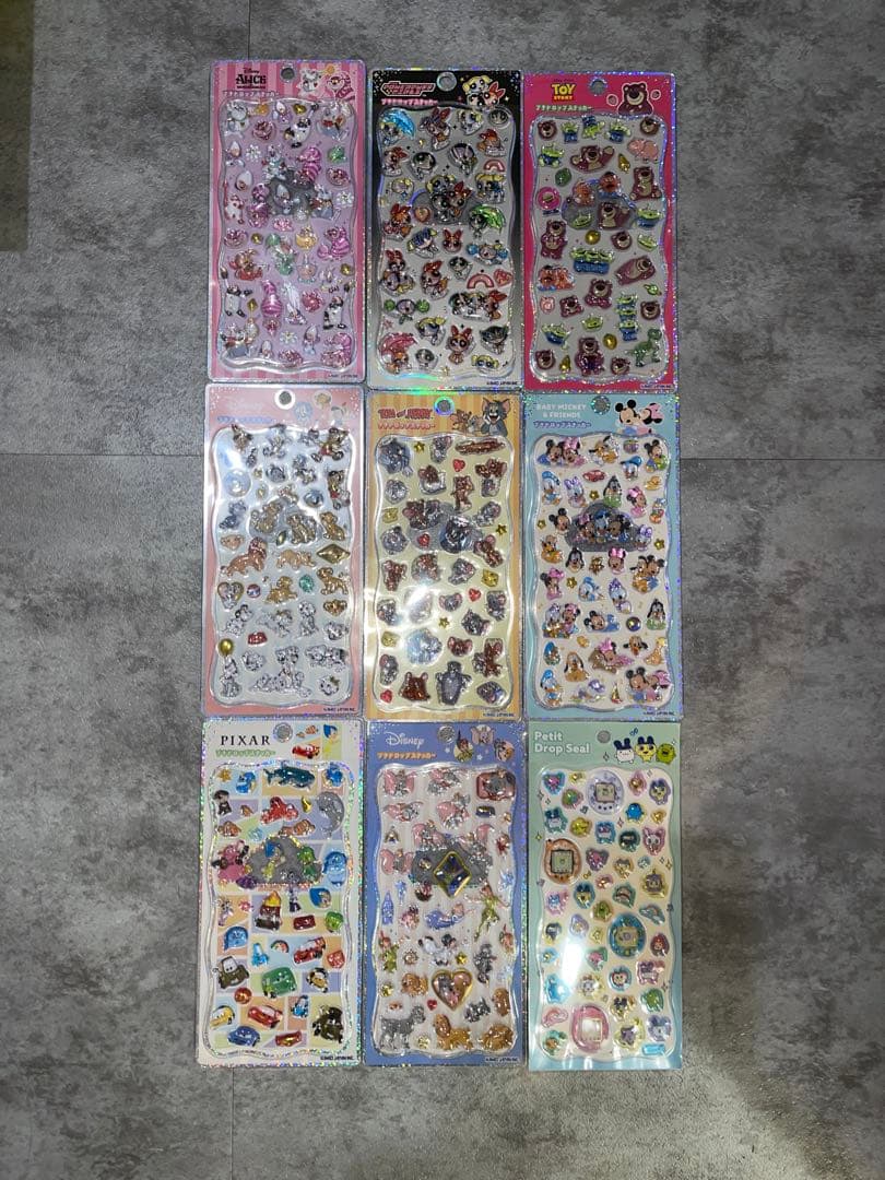 プチドロップ。ディズニー・ピクサーキャラクター。たまごっち。シール9枚セット