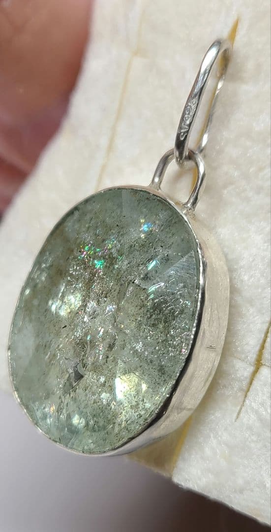 リツプラネタリウムのようなインクル★非加熱アクアマリン★ペンダントオーダー