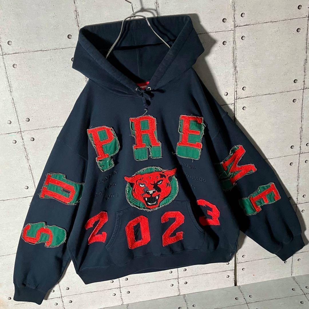 【即完売 】シュプリーム☆パッチアーチロゴスウェットパーカー希少XLネイビー