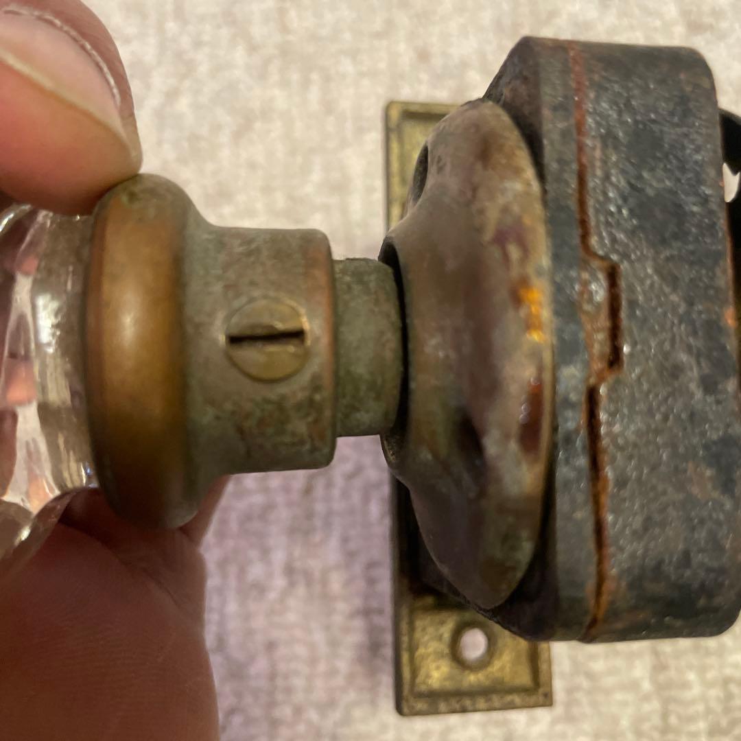 アンティーク ガラス ドアノブ