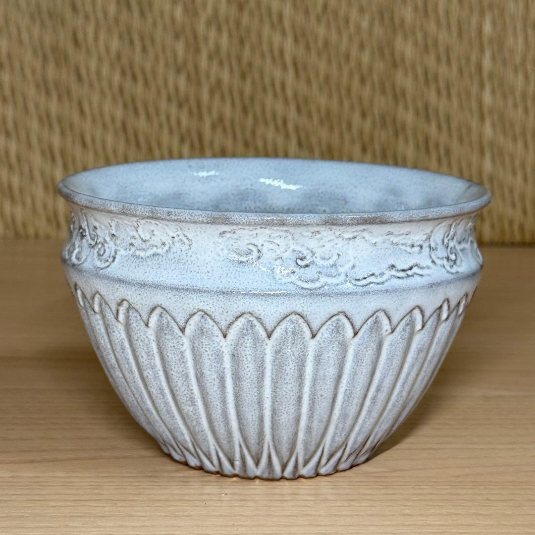 萩焼 十三代 坂田 泥華 菊 建水 山口県指定無形文化財 茶道具 共箱 栞