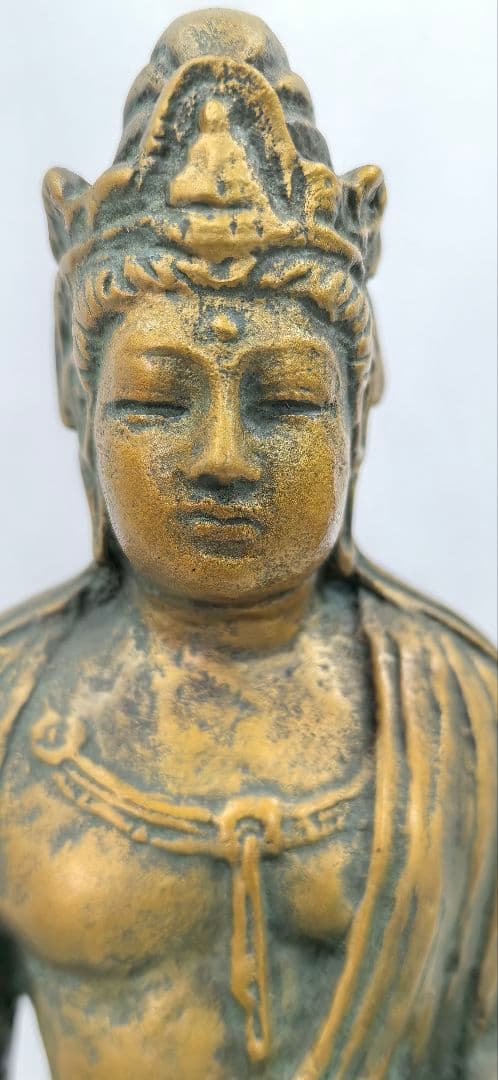 聖観音菩薩像 北村西望作 仏像　アンティーク置物、桐箱、年譜、短冊付き