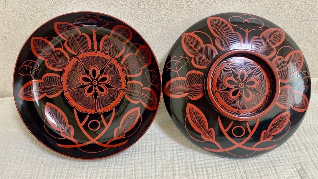 吉野塗　吉野絵　喰籠 大鉢