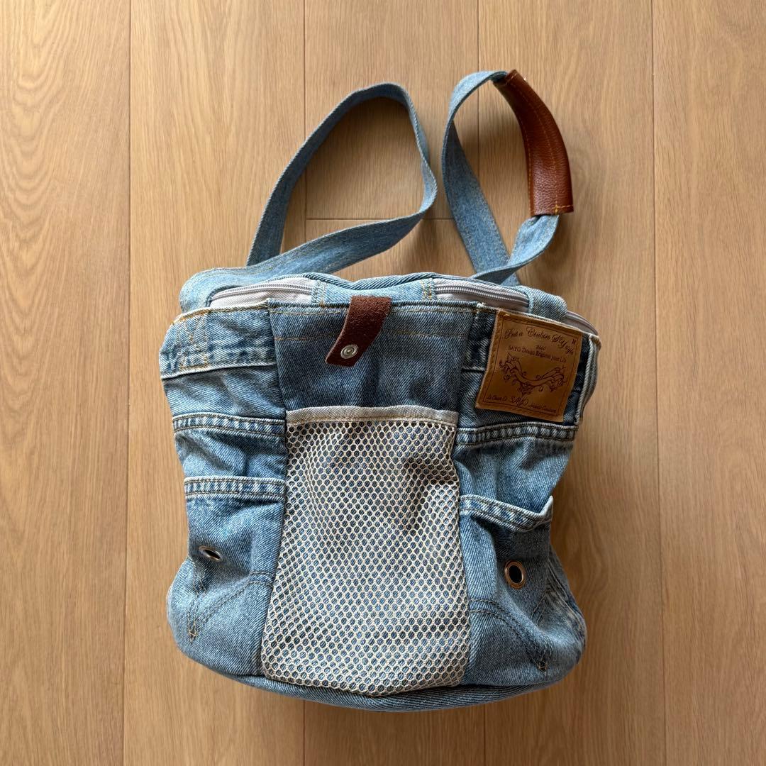 ルシアンエサヨ 2WAY タンブール TMサイズ デニムリメイク キャリーバッグ