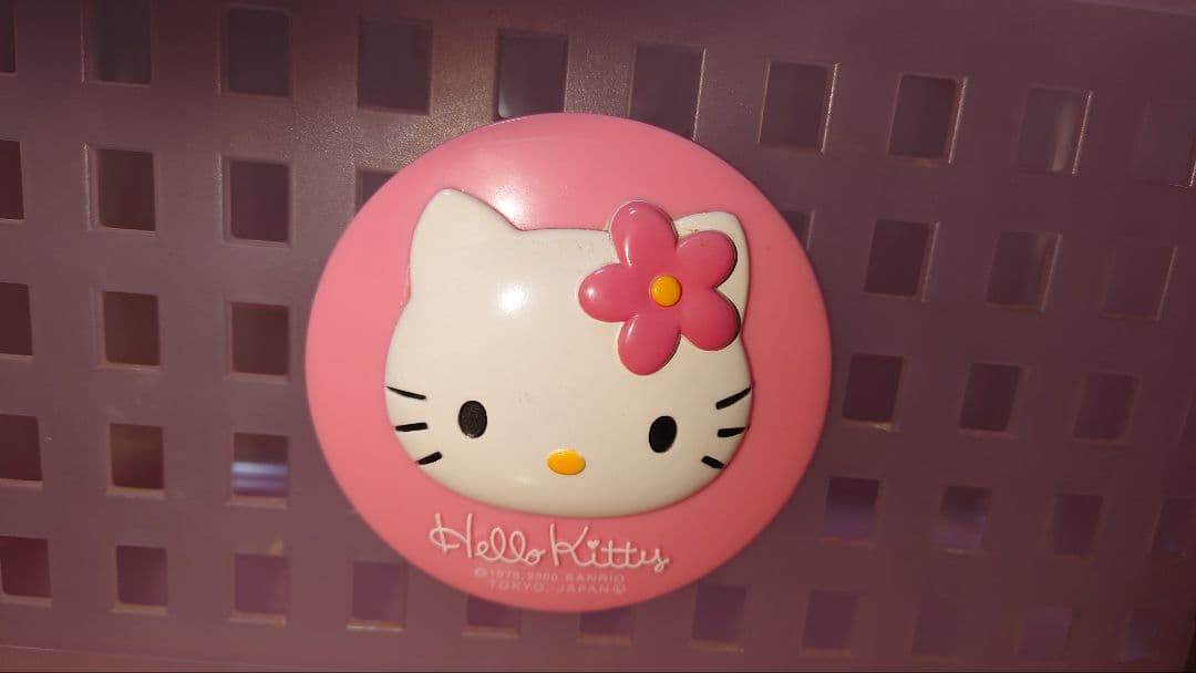 セット ハローキティ ランドリーバスケット　マグネットバスケット　クリアピンク