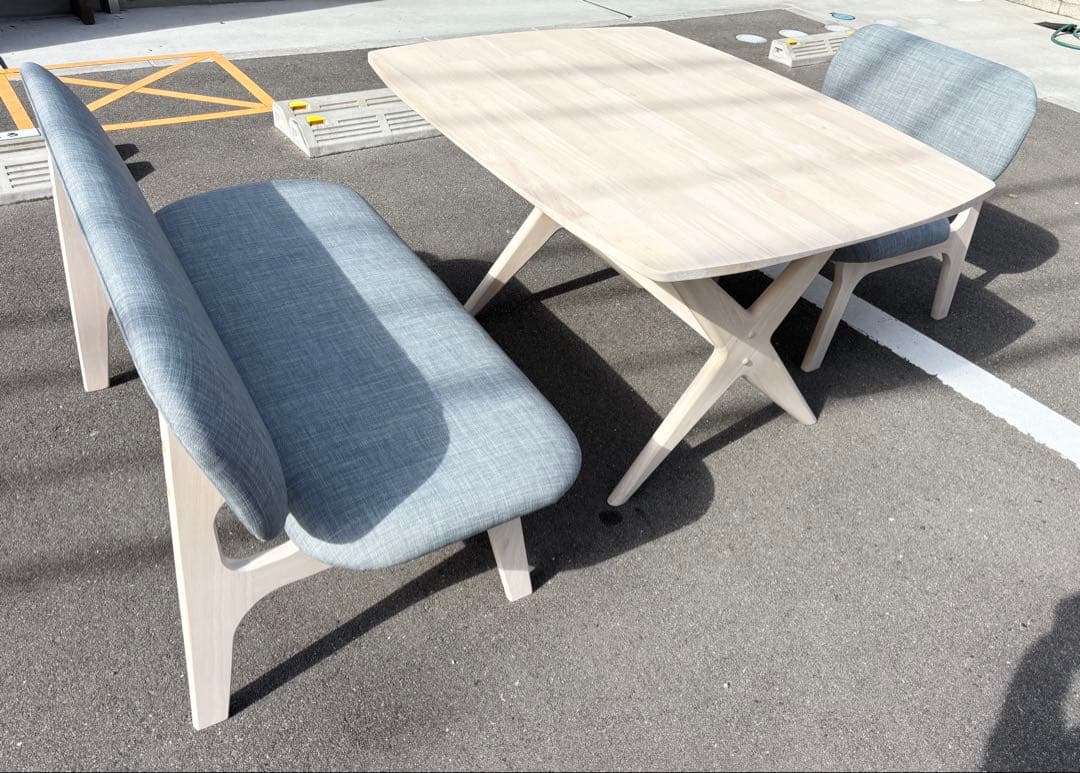 【引き取り限定】ニトリ リラックスワイド120 3点セット ホワイトウォッシュ