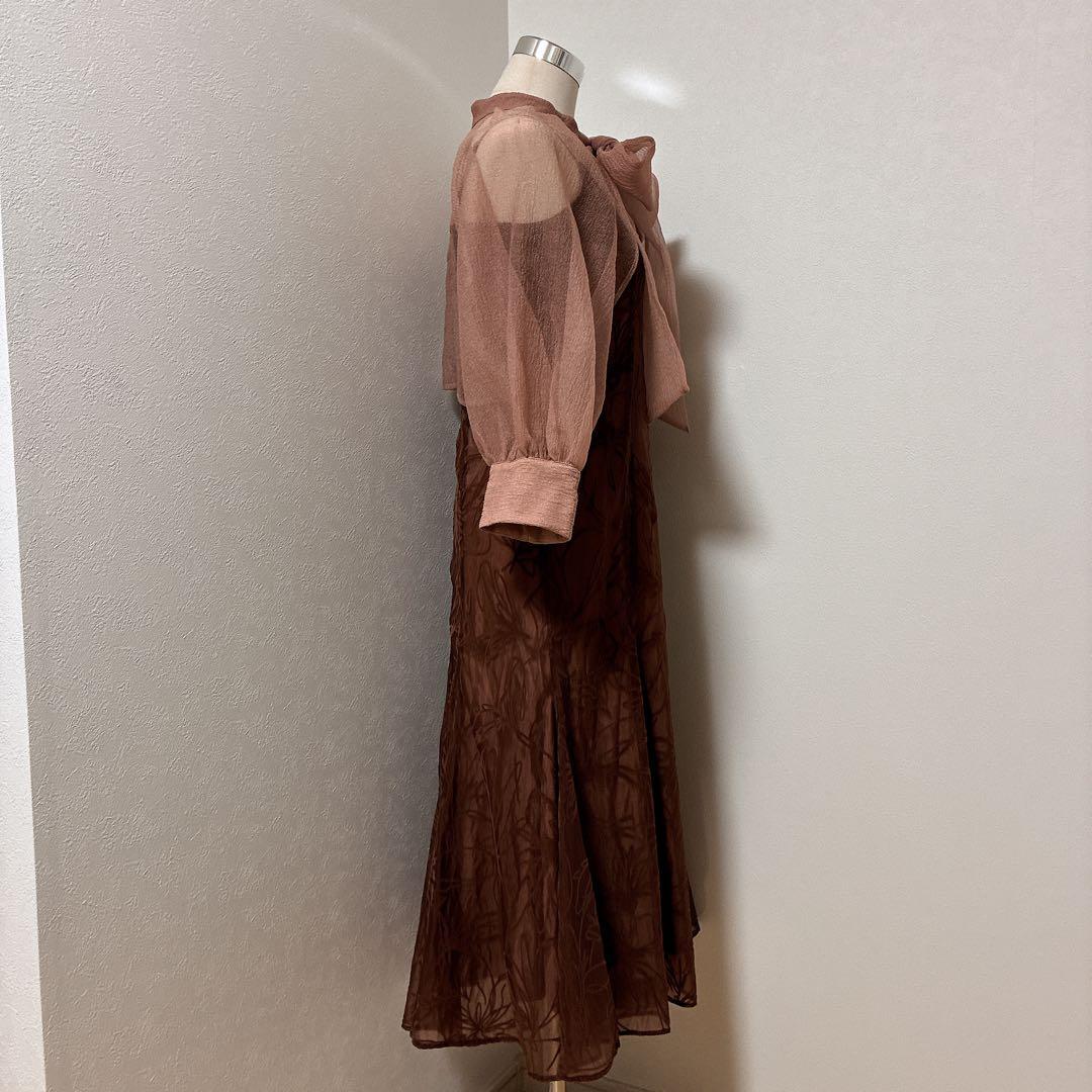 kanaカナ　nianaブラウン　ボウタイリボンボレロキャミワンピセットドレス