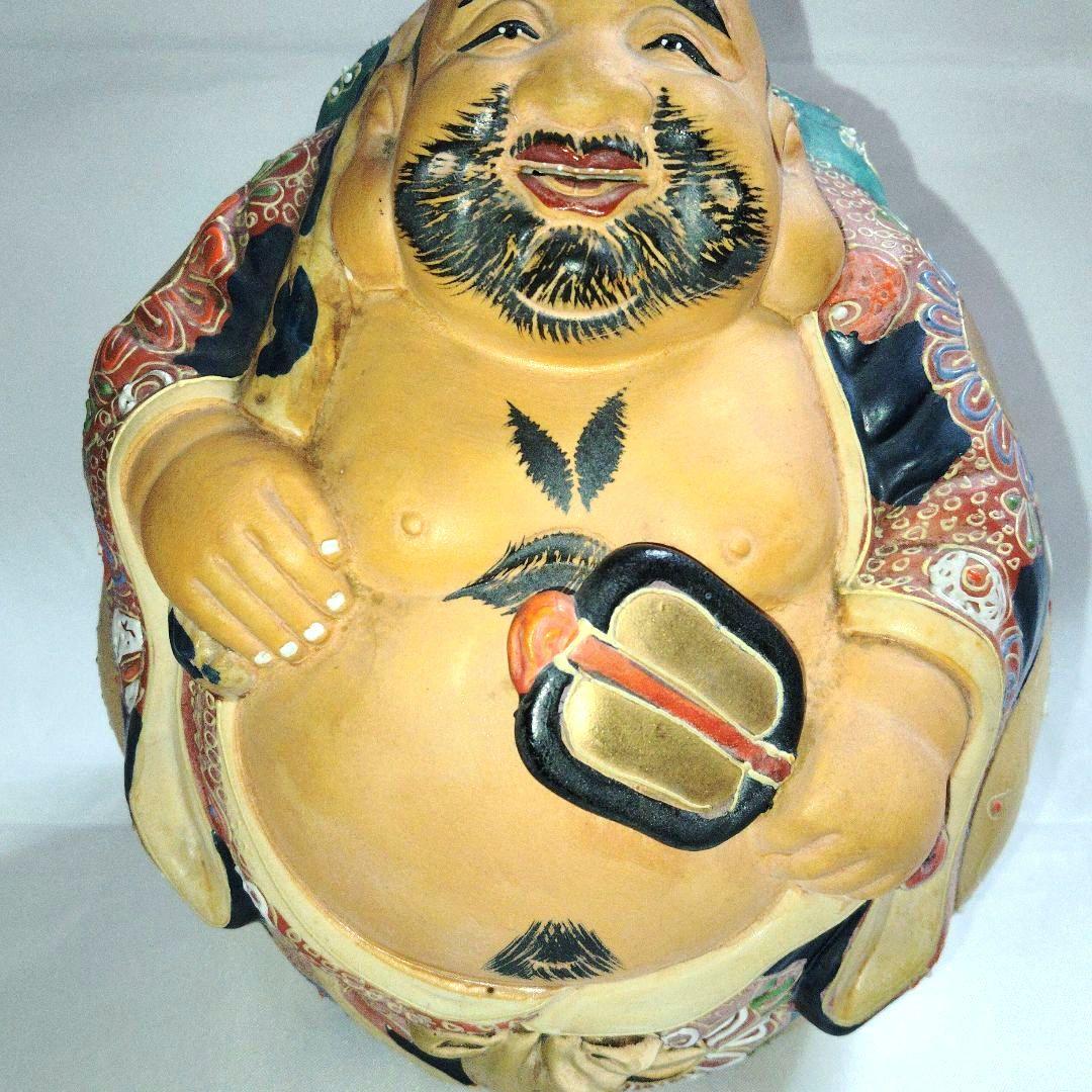 九谷焼 　布袋様　縁起物　 骨董　陶芸　 置物　 古美術　七福神　染付金彩