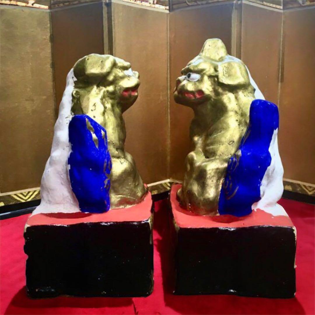 古玩 秋田県 郷土玩具 八橋人形 道川トモ 狛獅子（狛犬）縁起物　魔除け　厄除け