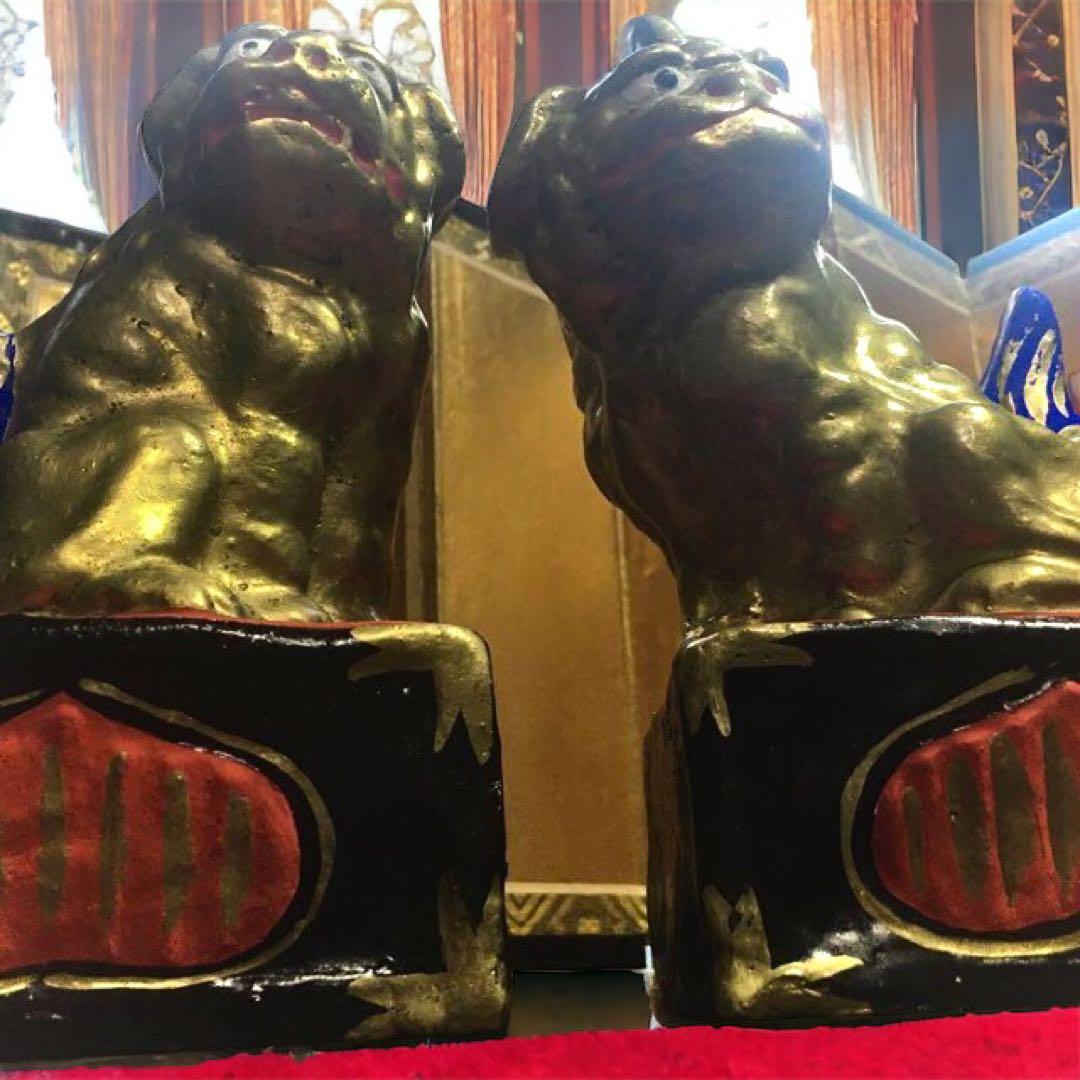 古玩 秋田県 郷土玩具 八橋人形 道川トモ 狛獅子（狛犬）縁起物　魔除け　厄除け