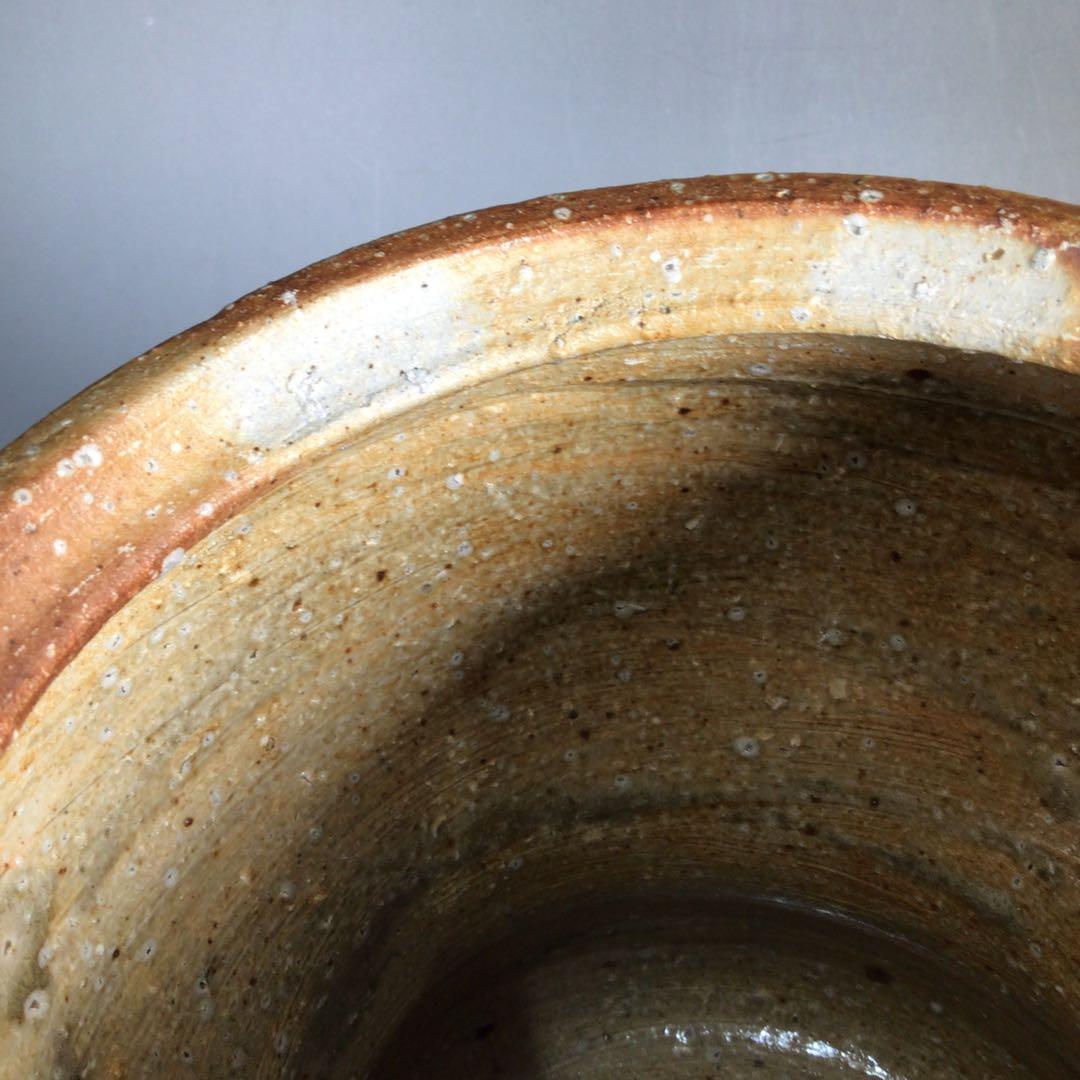 Ｎ４９３　水指　『信楽焼』『杉本忠(瑞峯)造』『胴締水指』　共箱　茶道具