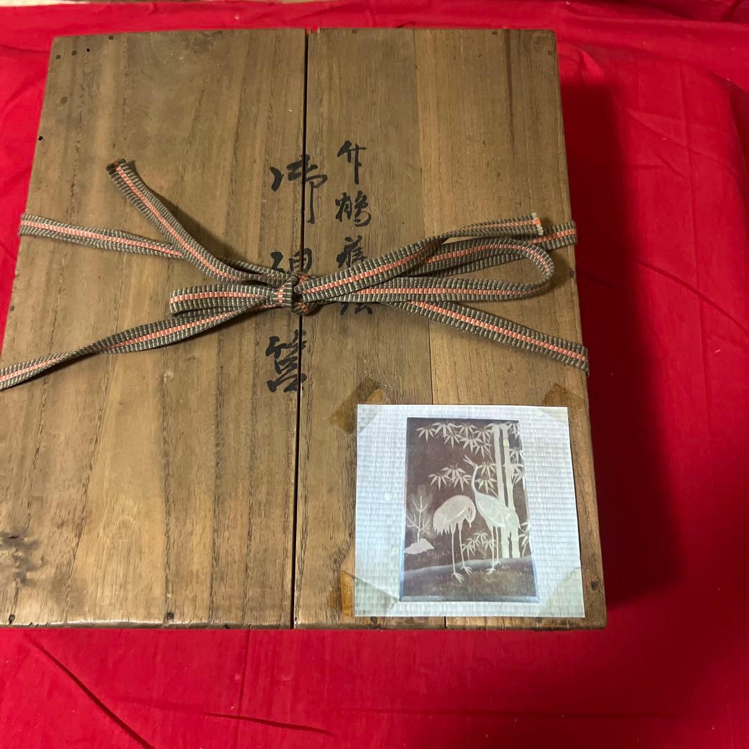 古美術　竹鶴高蒔絵　御硯箱