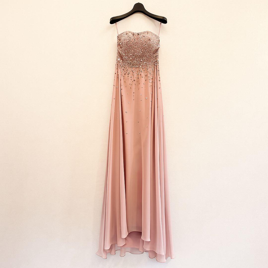 演奏会用ビーズ刺繍ピンクロングドレスパーティー結婚式Sharon style