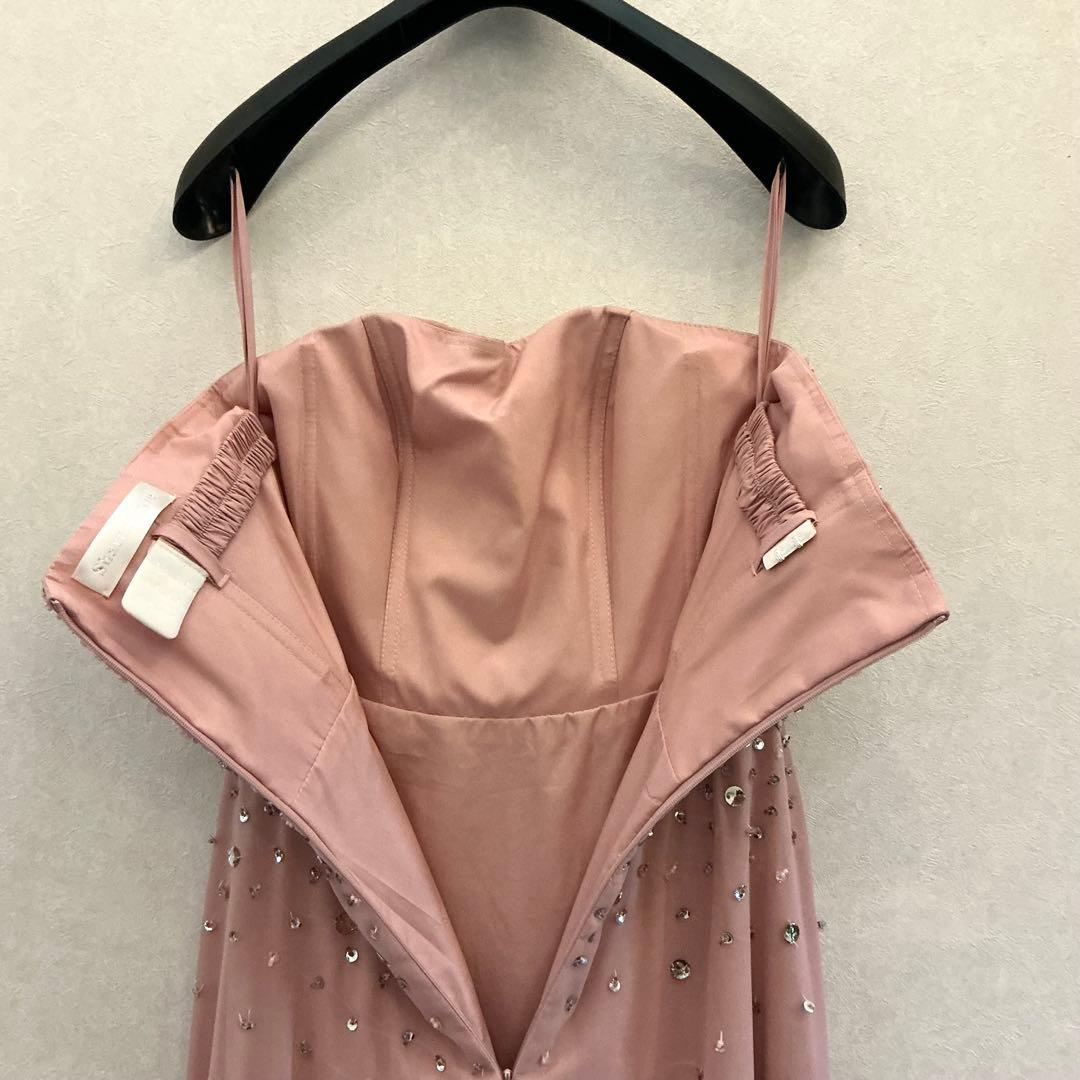 演奏会用ビーズ刺繍ピンクロングドレスパーティー結婚式Sharon style