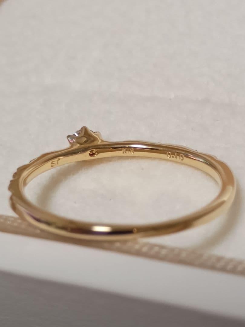 サマンサティアラ 18金 ゴールド ダイヤモンド カットデザイン リング 10号