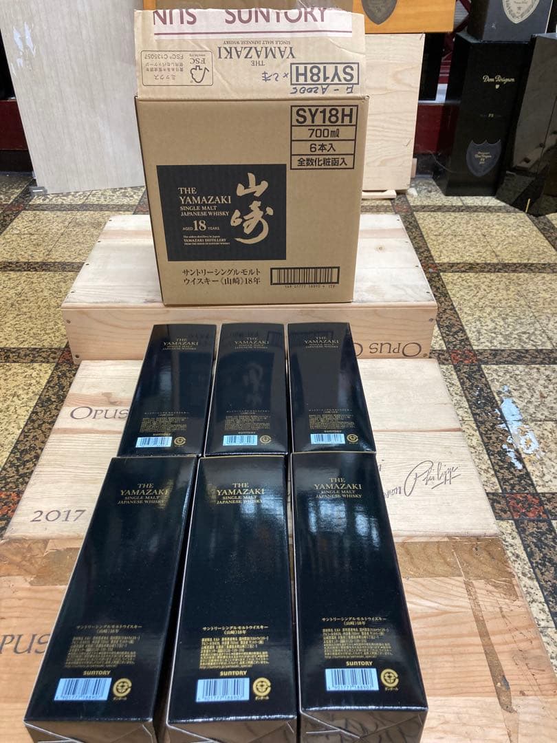 山崎18年専用カートン6枚 山崎18年専用段ボール1枚 セット（いずれも空箱）