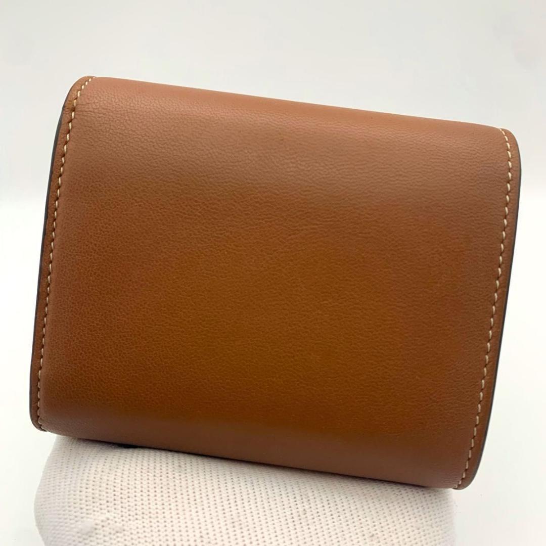鑑定済み 箱付き セリーヌ スモールフラップウォレット 財布 トリオンフ 茶