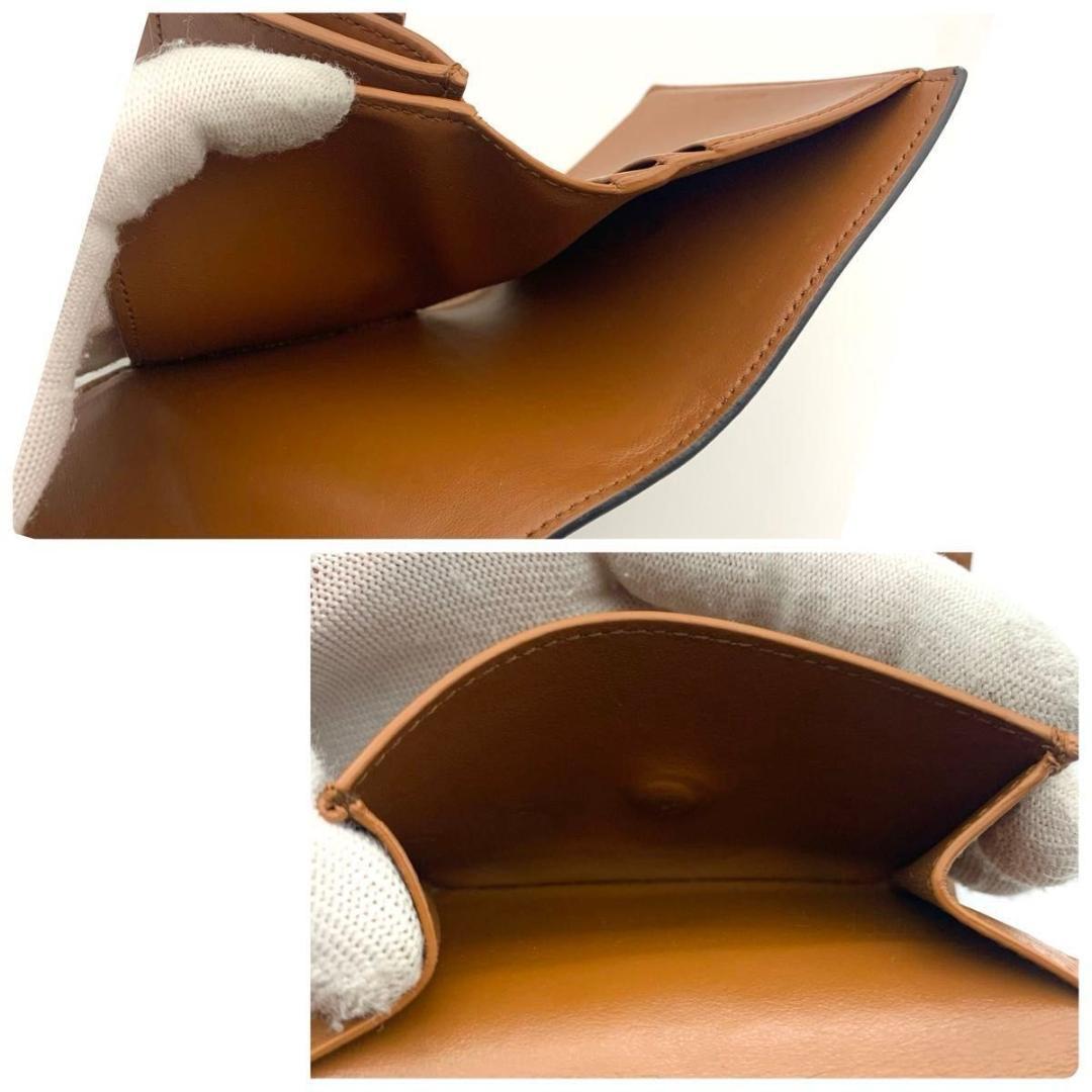 鑑定済み 箱付き セリーヌ スモールフラップウォレット 財布 トリオンフ 茶