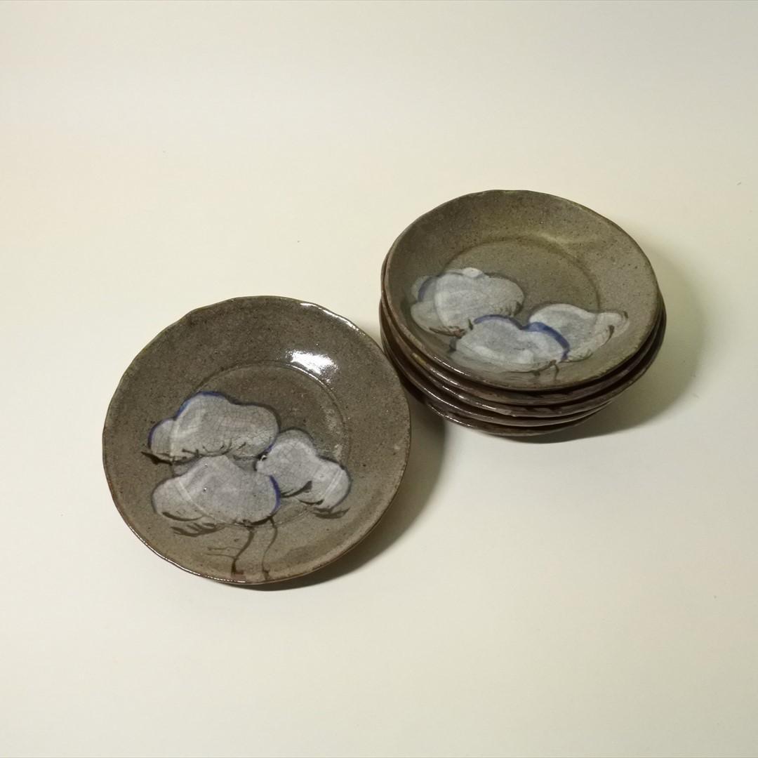 明治時代　犬山焼　銘々皿　菓子皿　６枚組　骨董品　アンティーク　d