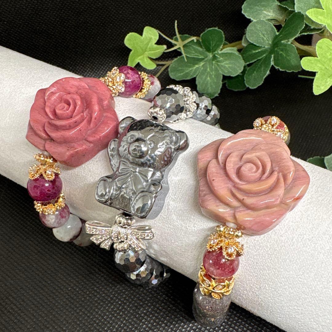 ＊やっちゃん様6/16＊マトリックスオパール　ロードナイト　薔薇　ブレスレット