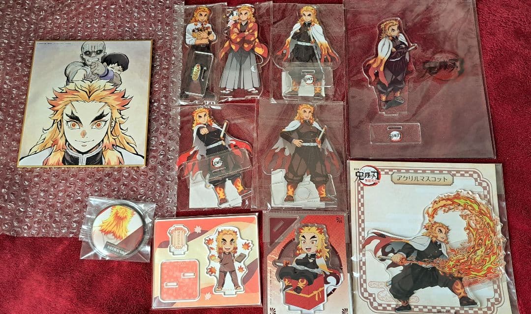 煉獄杏寿郎 アクリルスタンド 複製ミニ色紙 缶バッジ 11点セット【未使用】