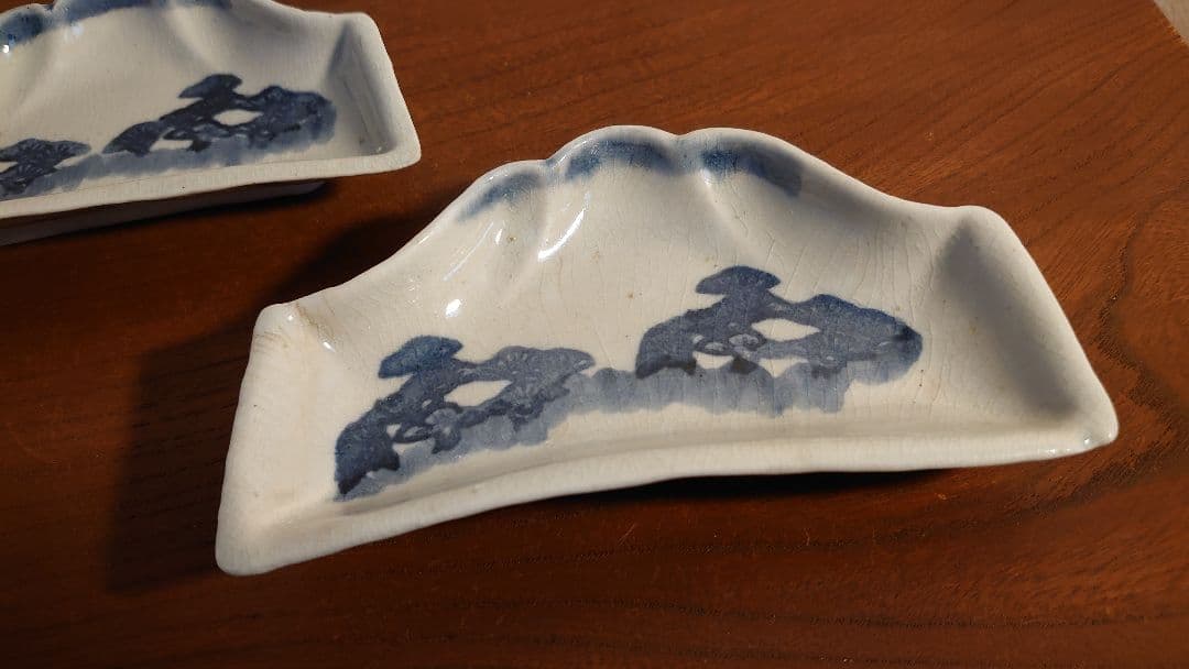 初期伊万里　古伊万里　染付　山型皿　アンティーク古伊万里　蔵出し　2客