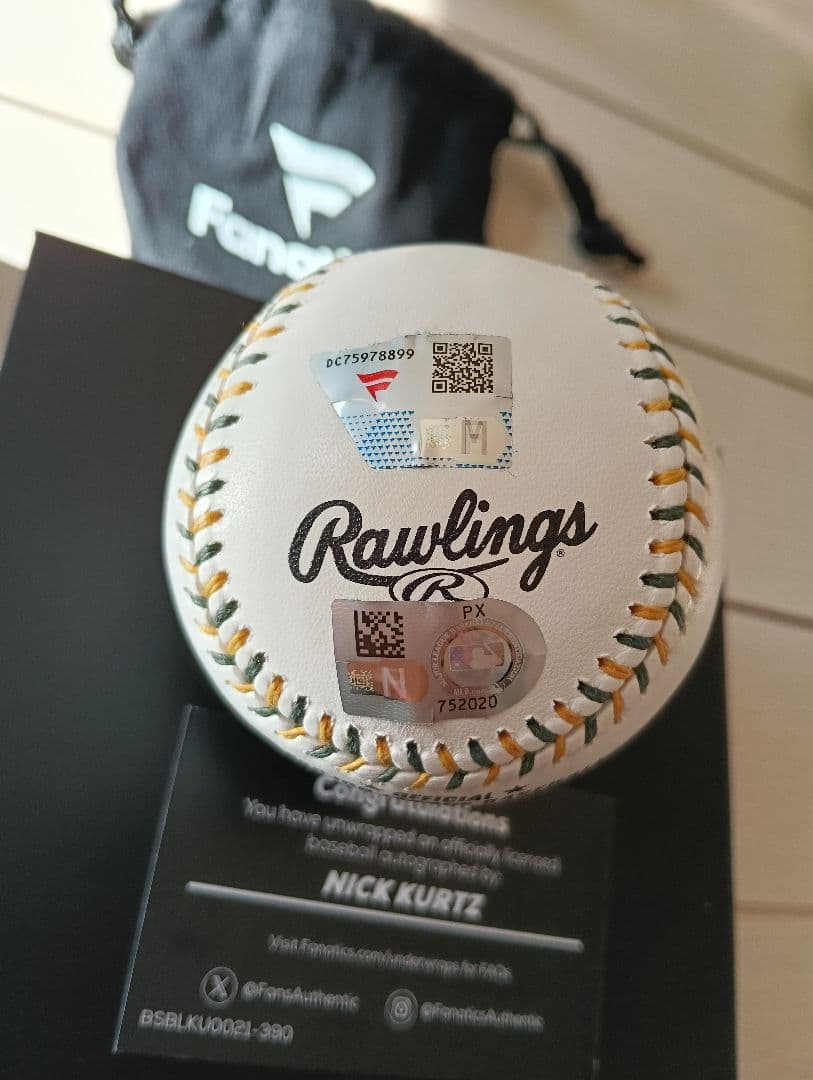 【新人王】ニックカーツ NICK Z 直筆サインボール
