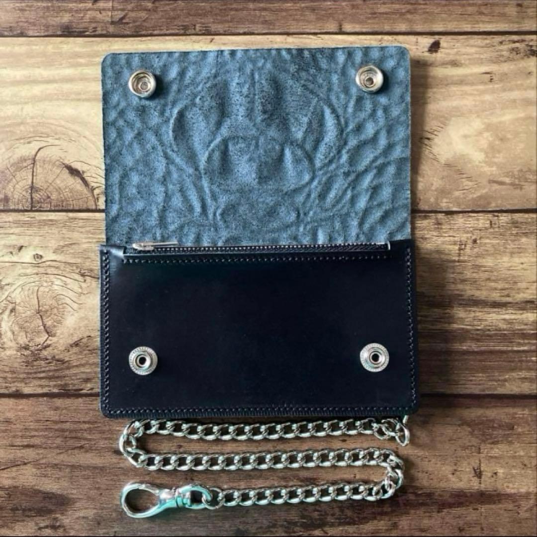 【Gus】姫路レザー クロコ型押し トラッカーウォレット6インチ（ミドル）