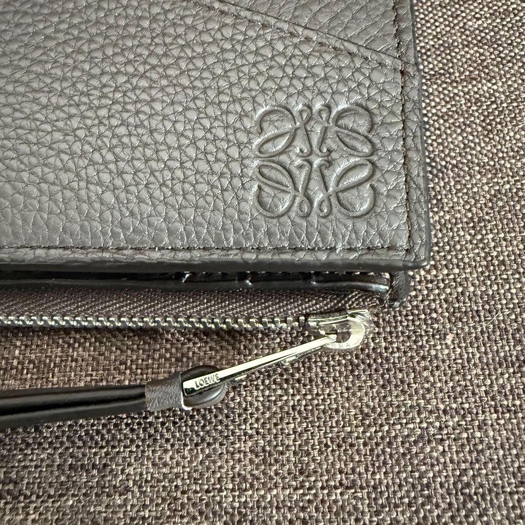 LOEWE ロエベ 二つ折り財布 パズル コンパクトジップウォレット グレー