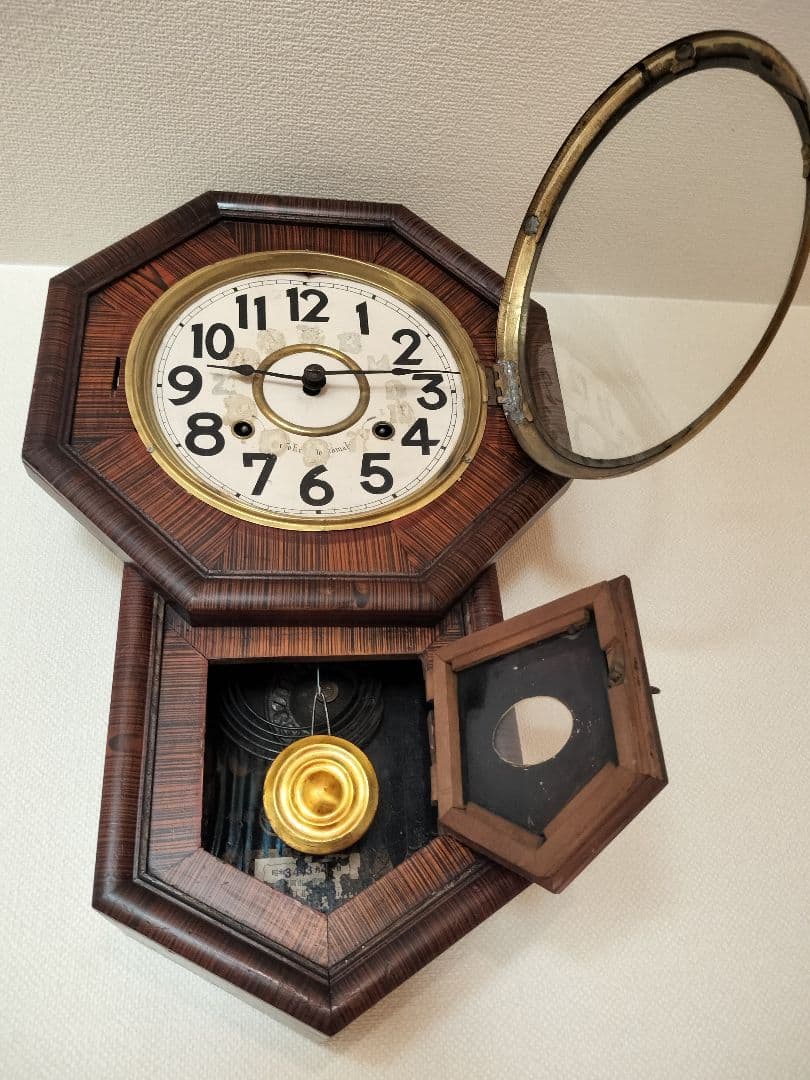 注油・調整・動作確認済 可動品 精工舎 八角柱時計８日巻 掛時計 アンティーク