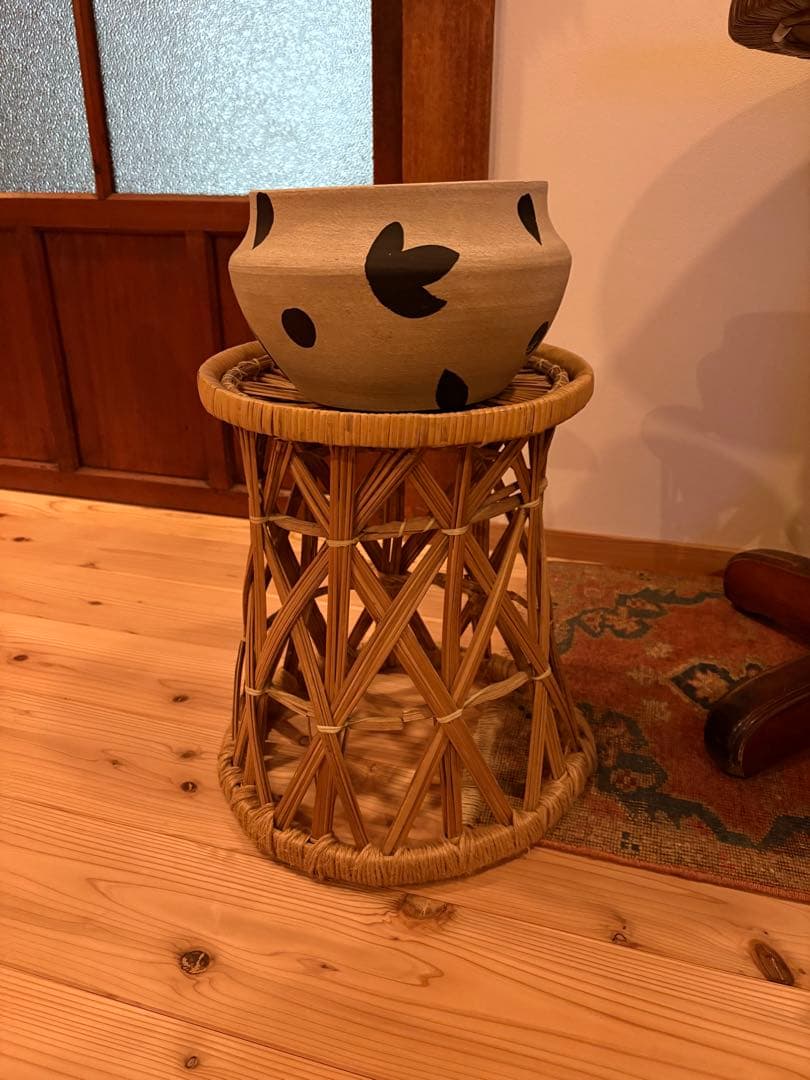 ヴィンテージ★レア！ラタン製スツールセット（大・小）